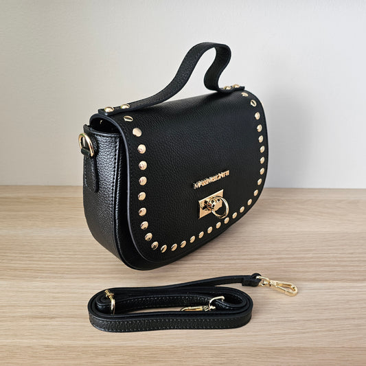 Massimo Contti Luxury Brand - włoska torebka, skórzana z ćwiekami